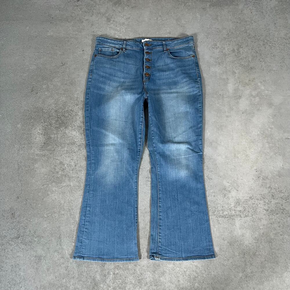 Bootcut High Rise LOFT Flared Denim Womens Western Jeans Size: 14